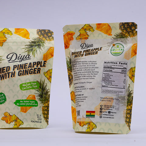 Natural Dried Pineapple with Ginger 50g